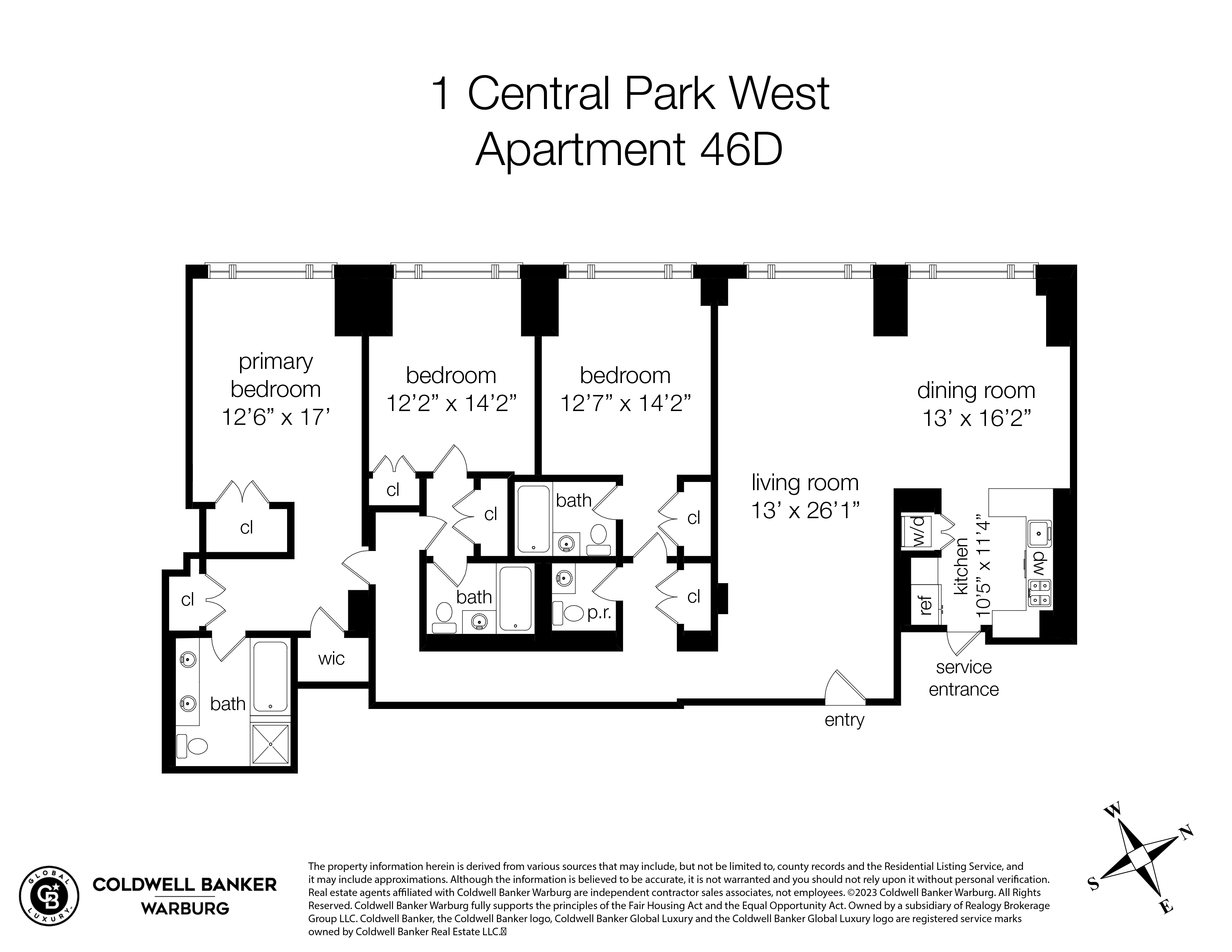 Floorplan for 1 Central Park, 46D