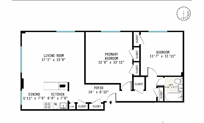 Floorplan for 549 West 123rd Street, 3G