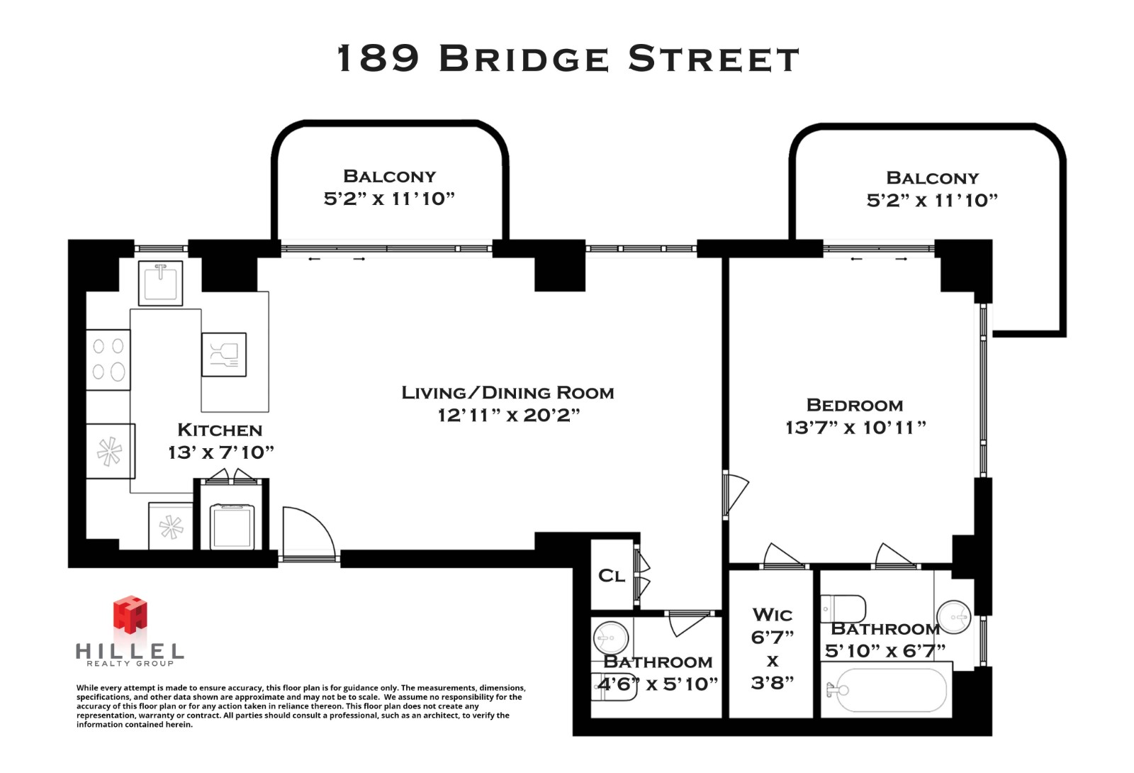 Floorplan for 189 Bridge Street, 10A