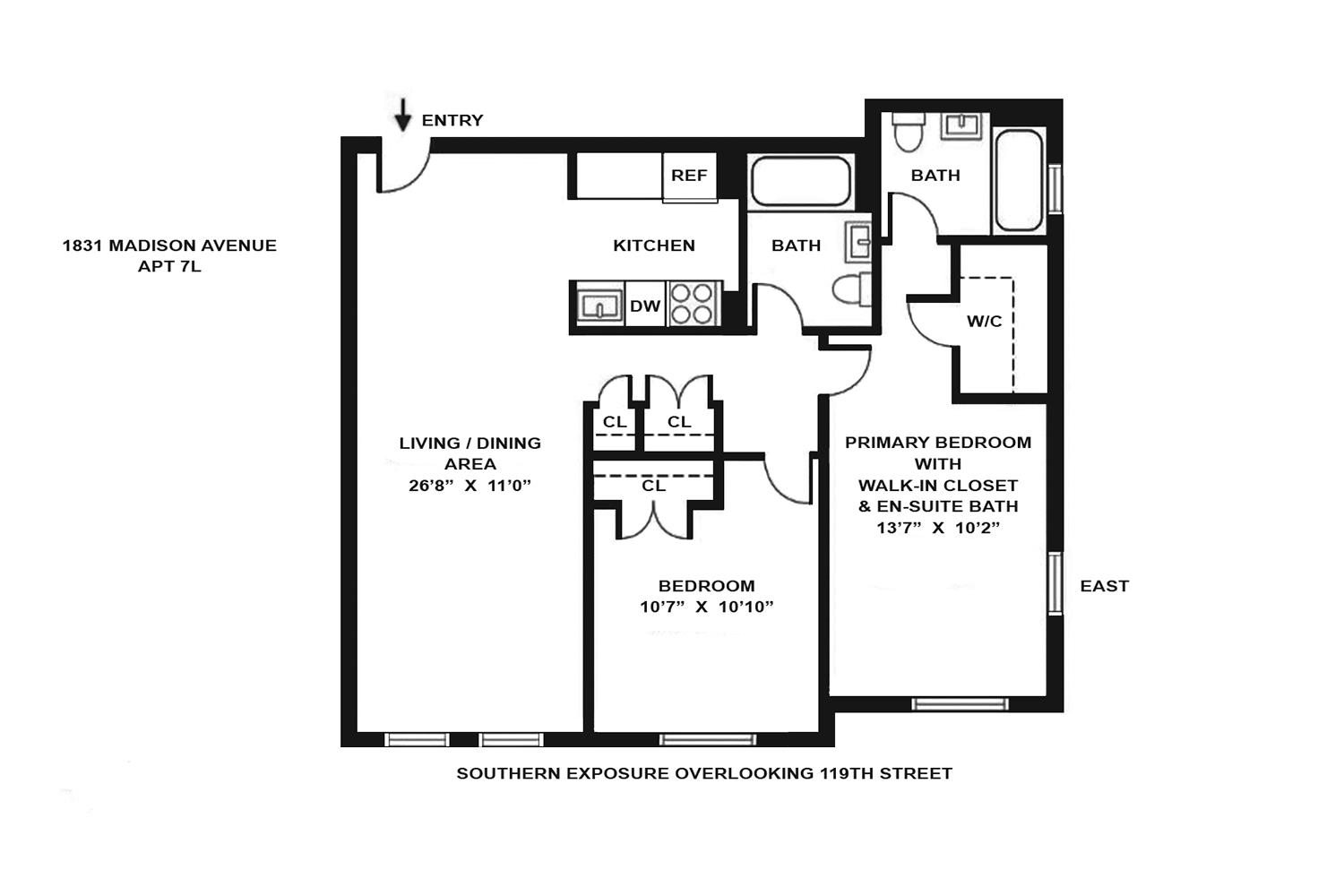 Floorplan for 1831 Madison Avenue, 7L