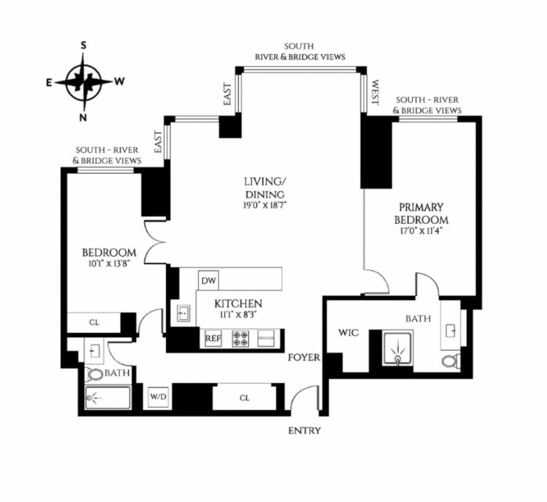 Floorplan for 524 East 72nd Street, 42C