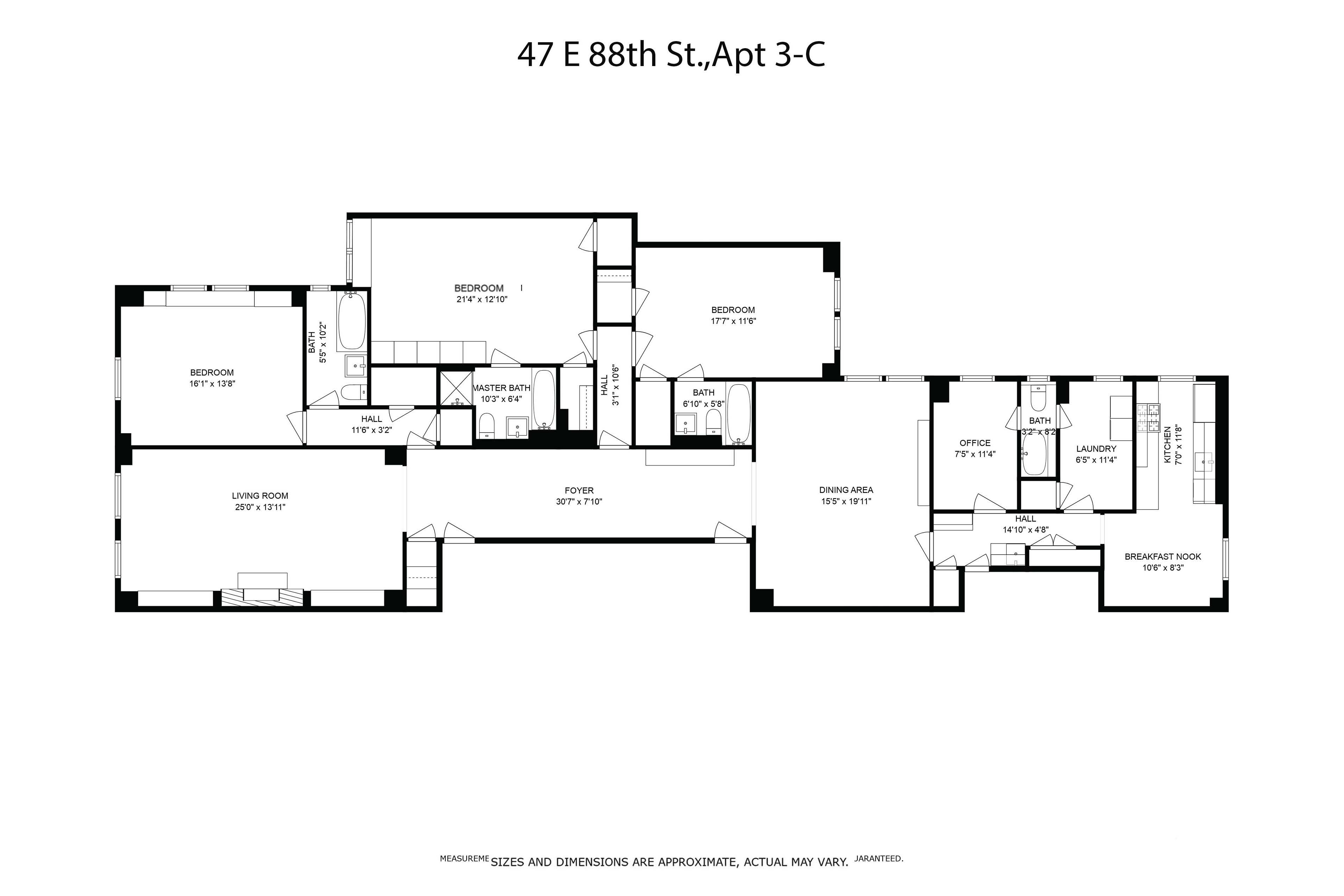 Floorplan for 47 East 88th Street, 3C