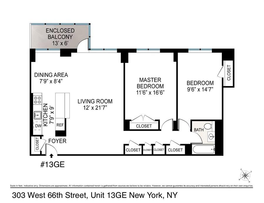 Floorplan for 303 West 66th Street, 13-GE