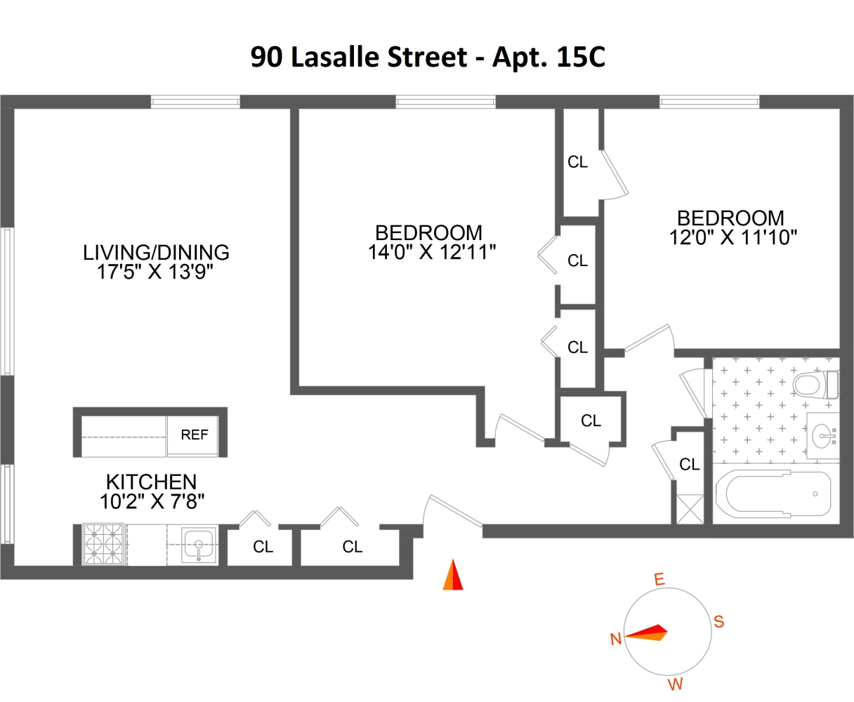 Floorplan for 90 Lasalle Street, 5C