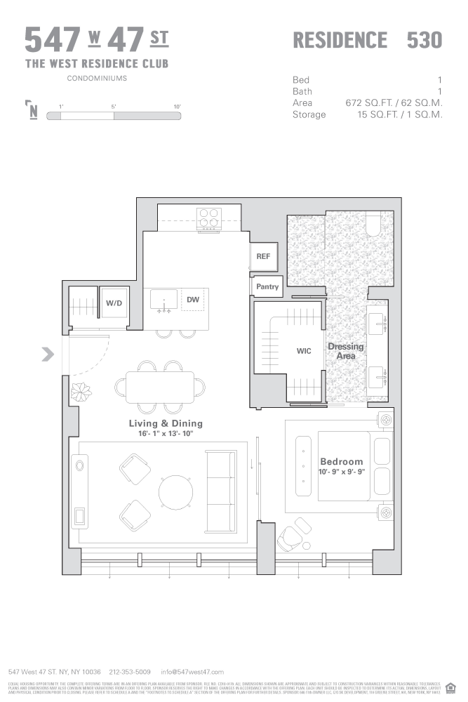 Floorplan for 547 West 47th Street, 530
