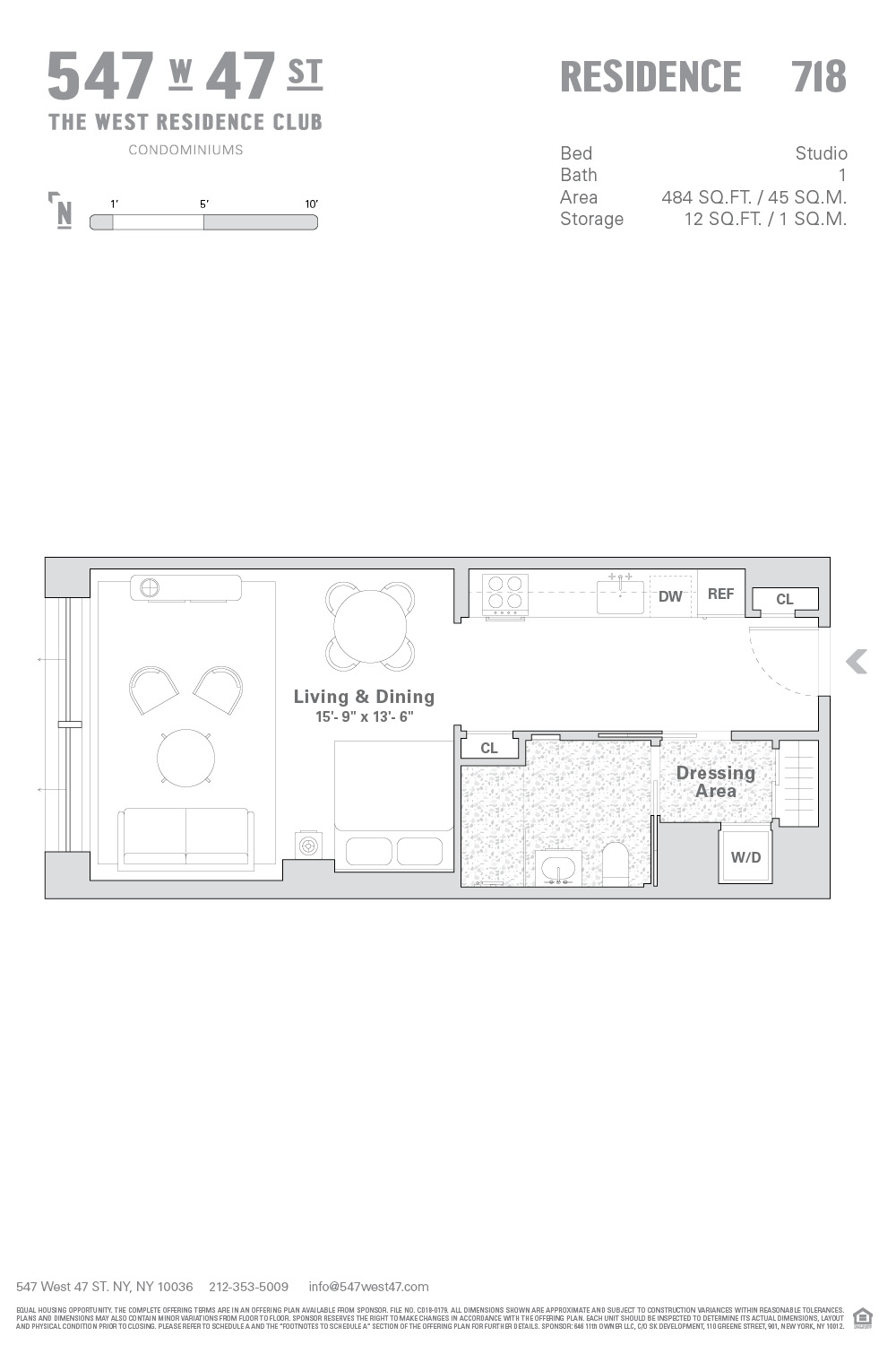 Floorplan for 547 West 47th Street, 718