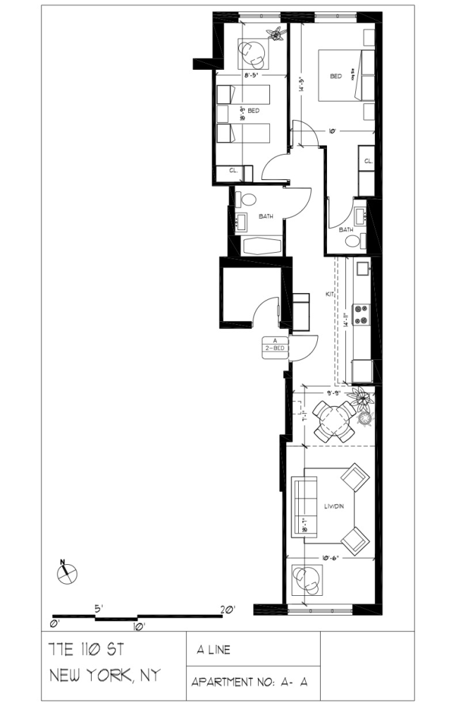 Floorplan for 77 East 110th Street, 7A