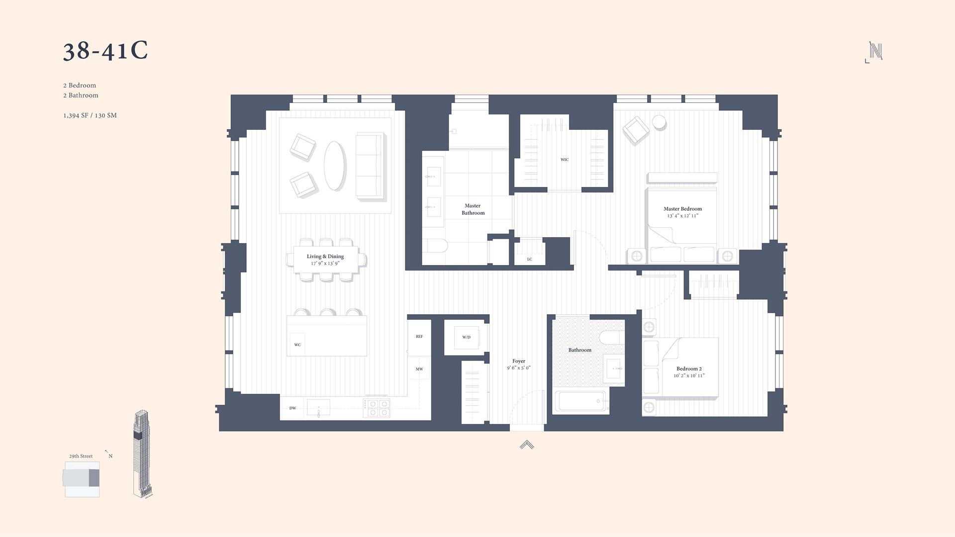 Floorplan for 30 East 29th Street, 41C