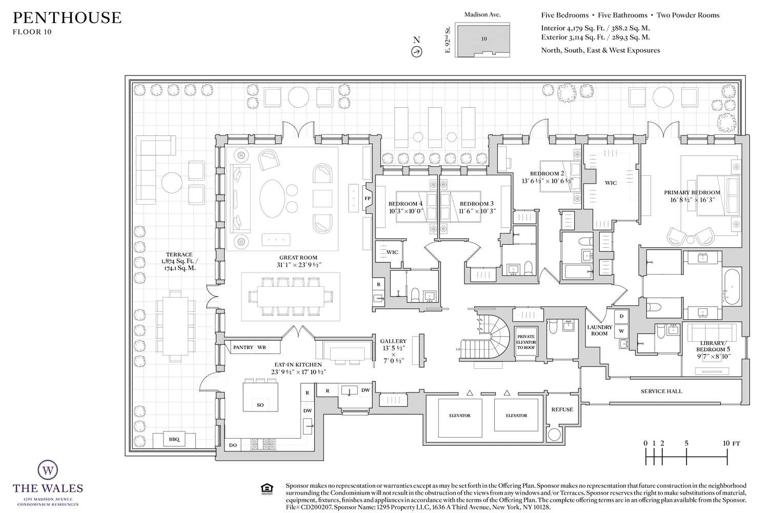 Floorplan for 1295 Madison Avenue, PENTHOUSE