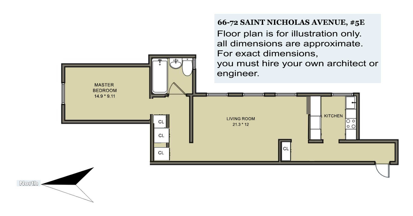 Floorplan for 66 St Nicholas Avenue, 5E