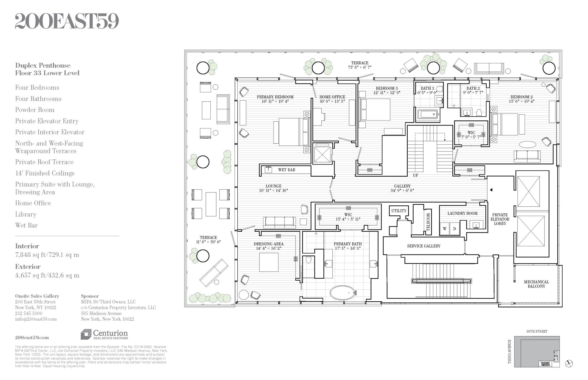 Floorplan for 200 East 59th Street, PH33/34