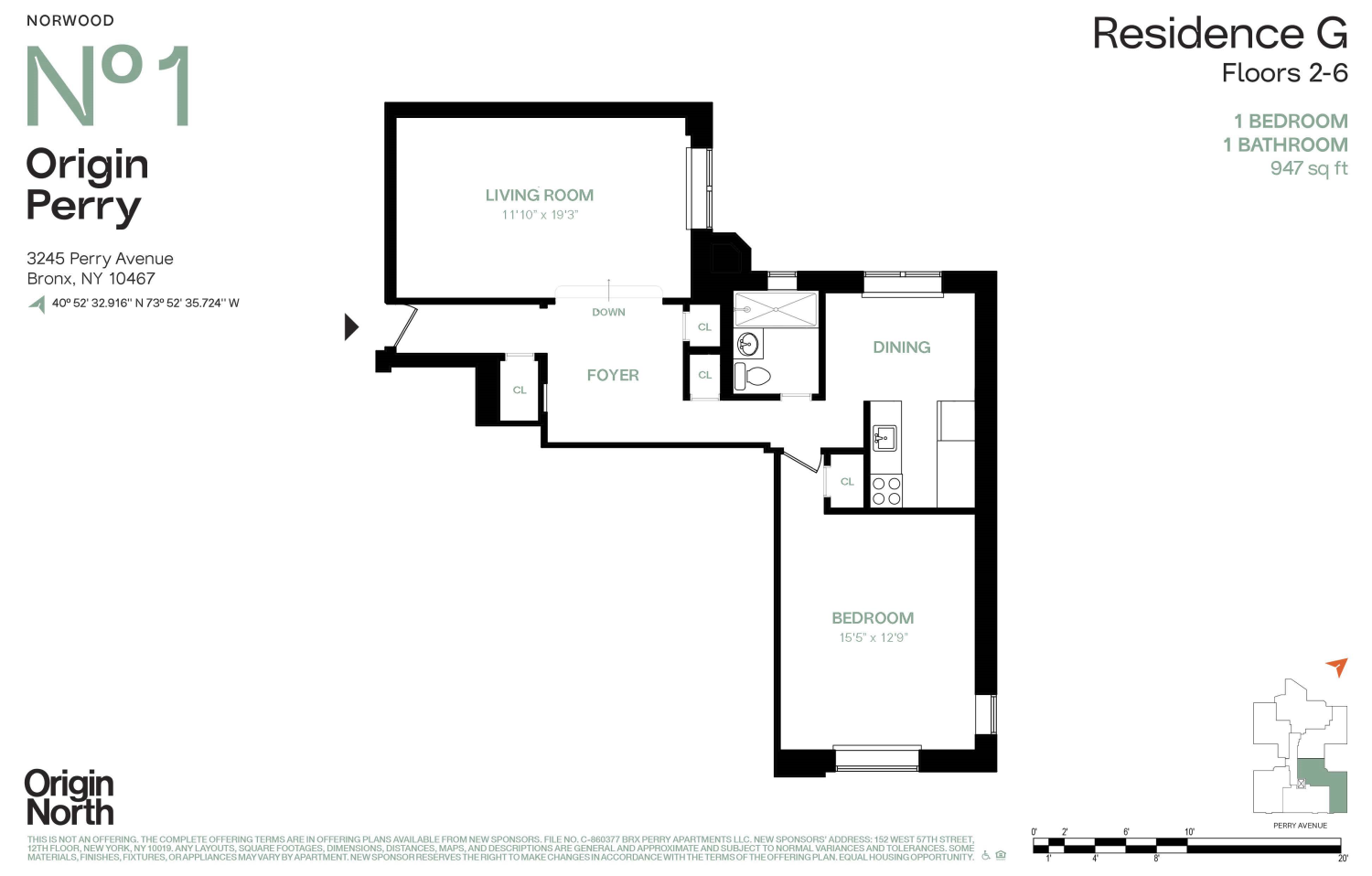 Floorplan for 3245 Perry Avenue, 2G