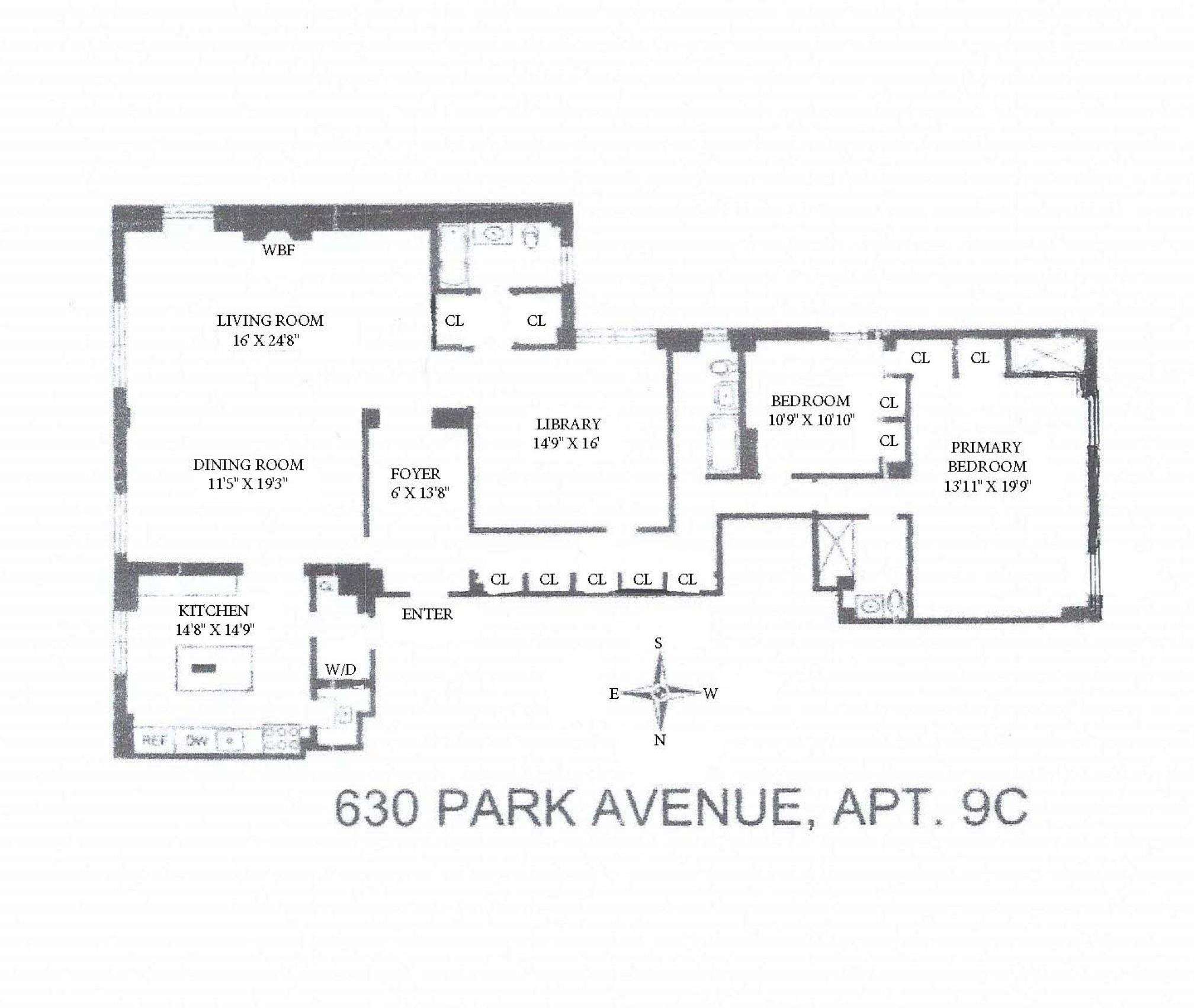 Floorplan for 630 Park Avenue, 9-C