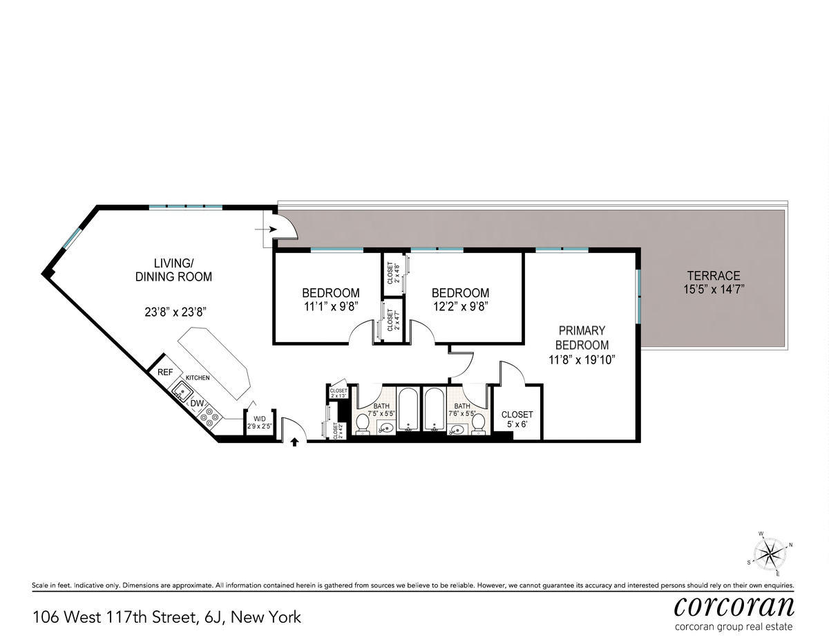 Floorplan for 106 West 117th Street, 6J