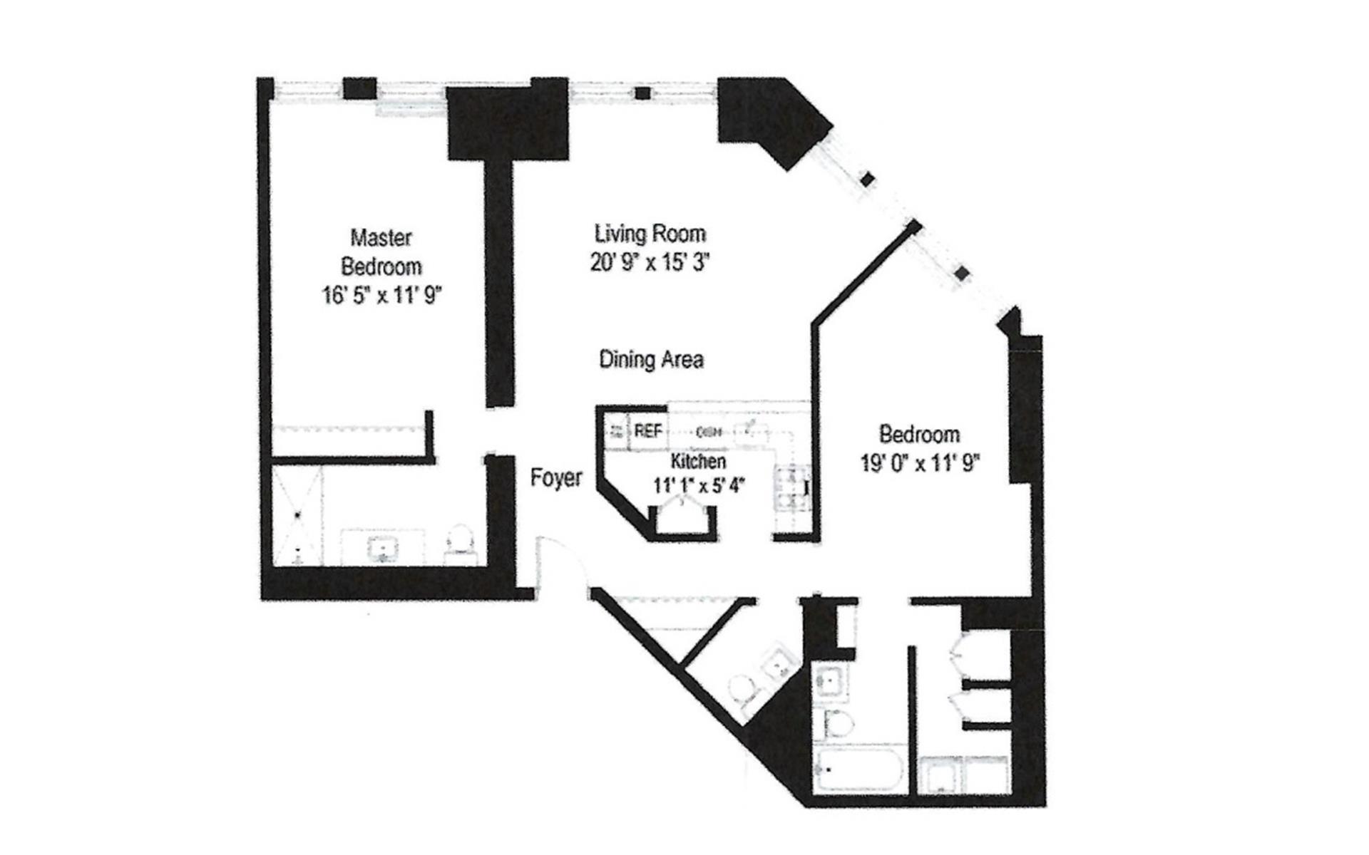 Floorplan for 150 West 56th Street, 4003