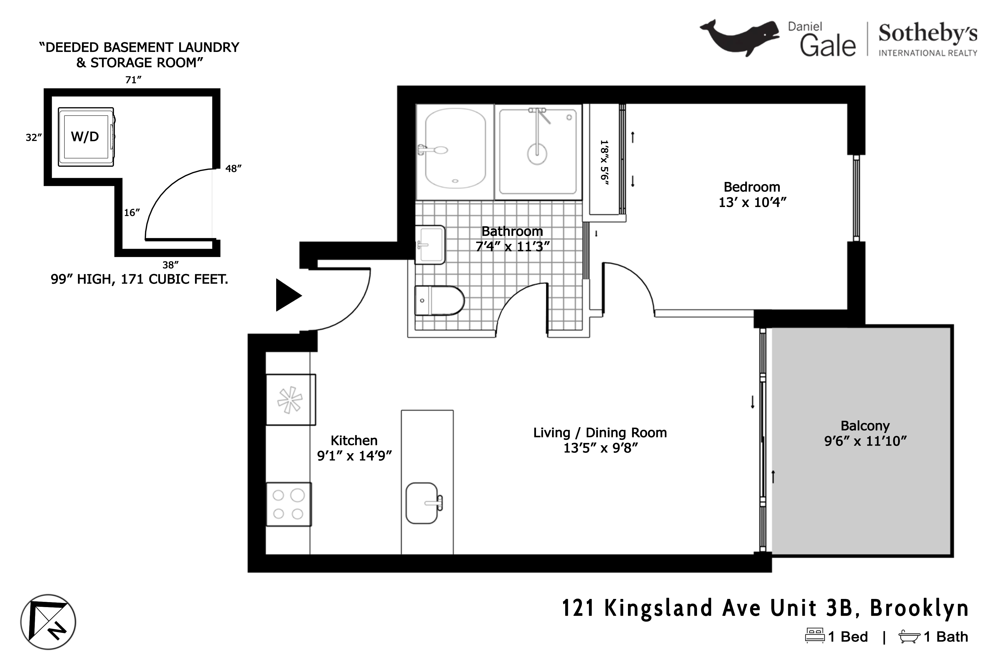 Floorplan for 121 Kingsland Avenue, 3B