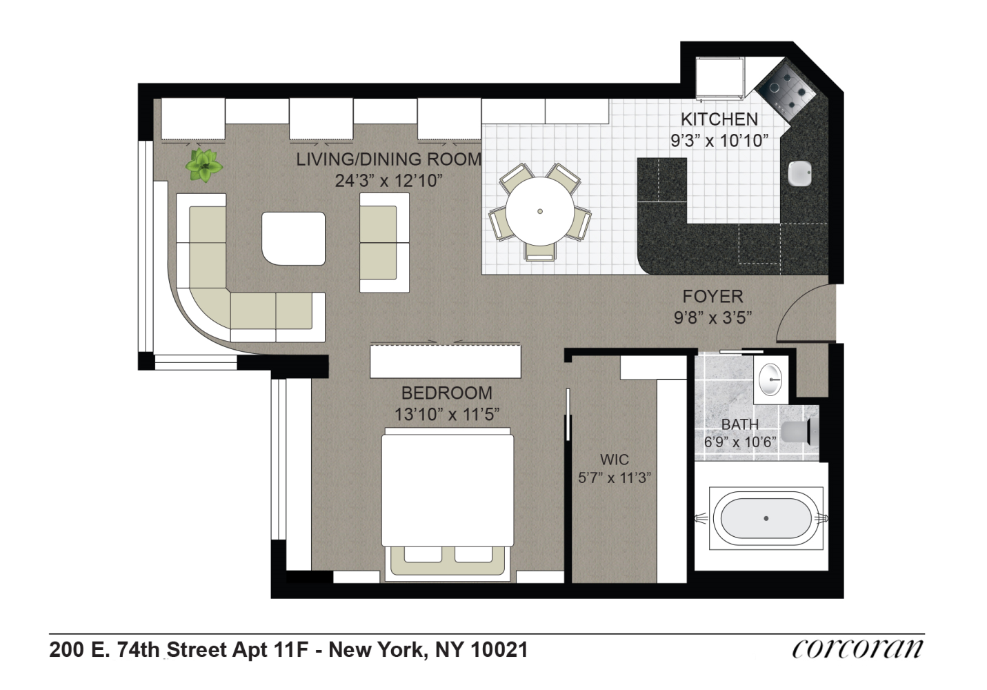 Floorplan for 200 East 74th Street, 11F