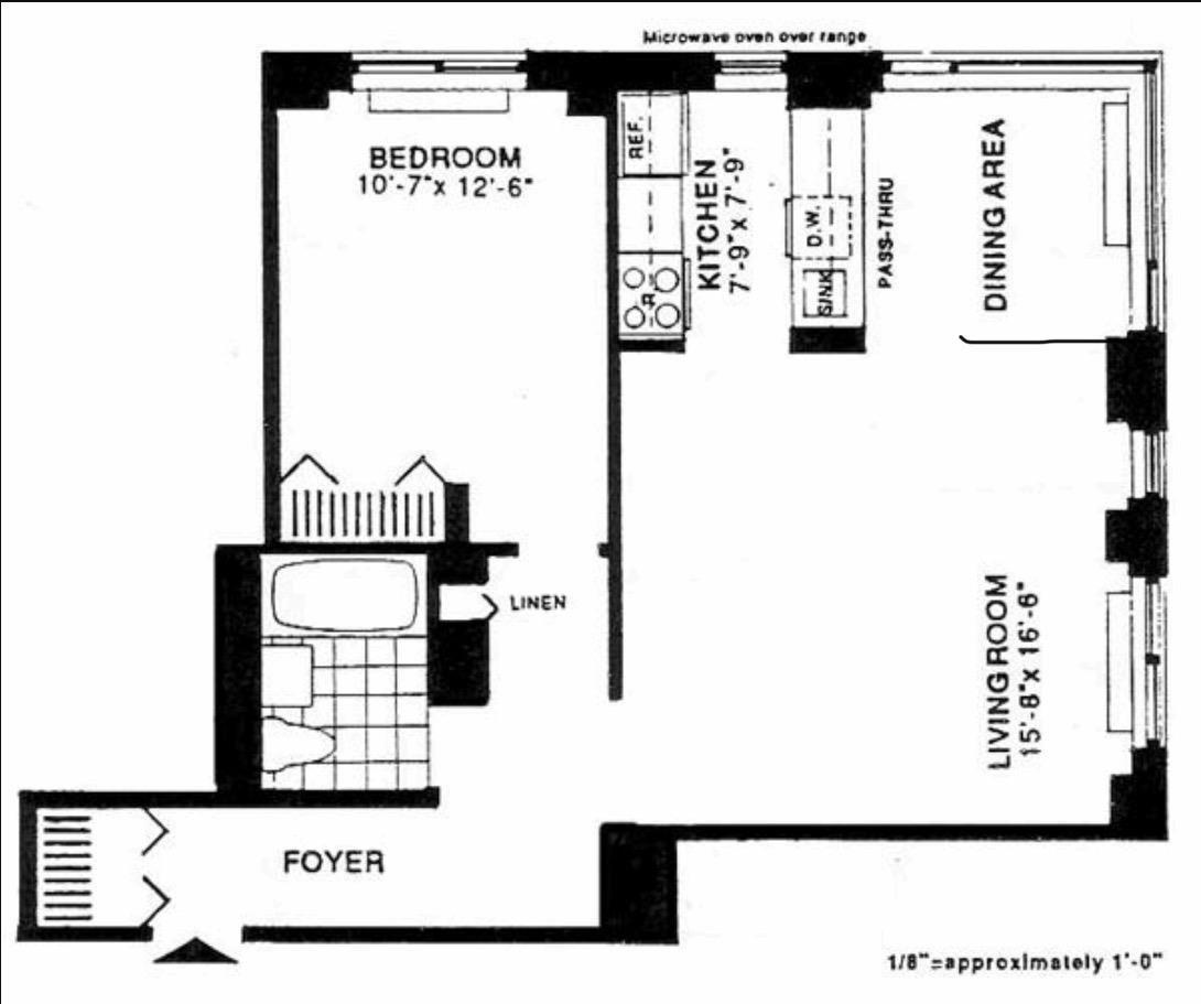 Floorplan for 2 South End Avenue, 3-I