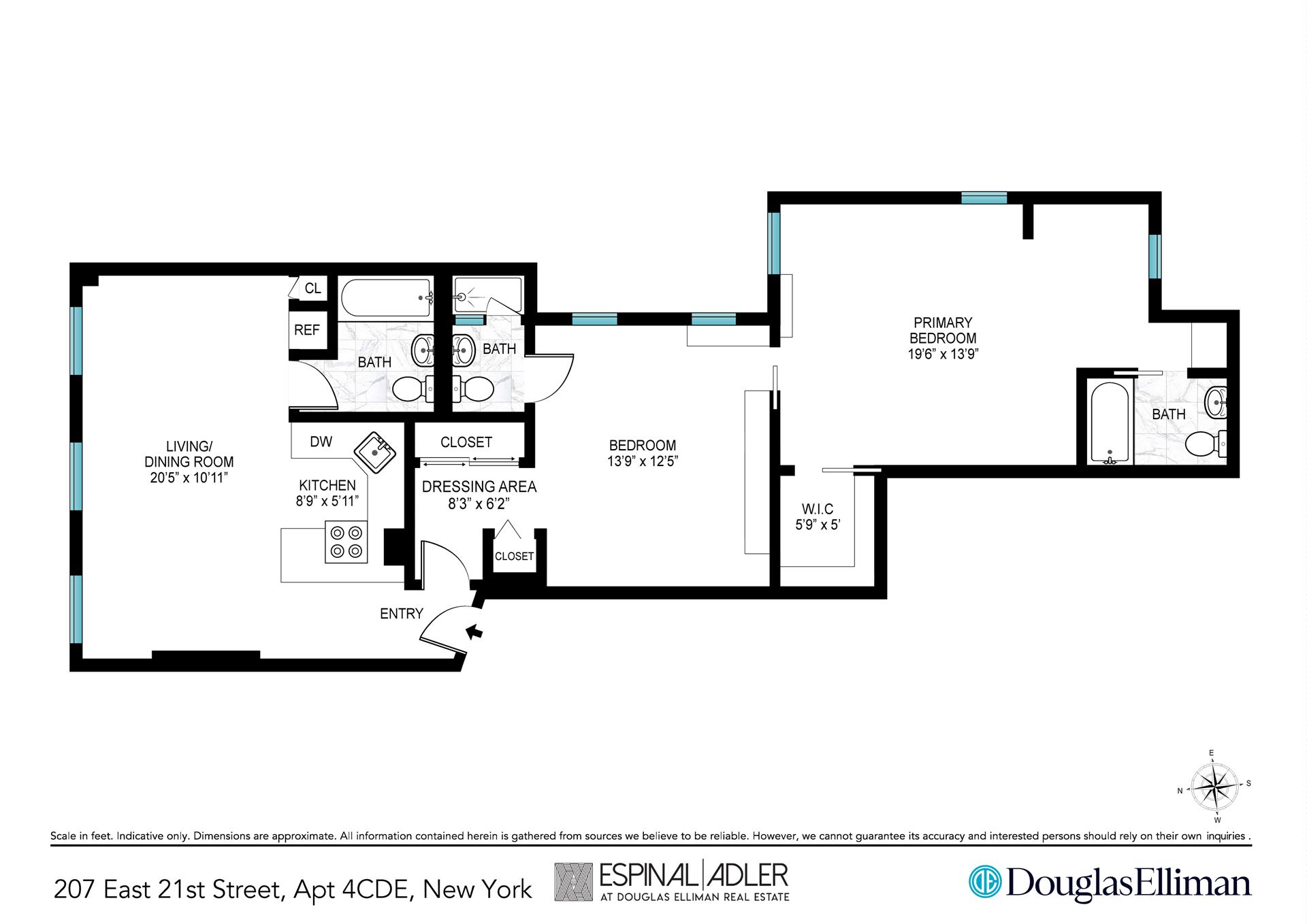Floorplan for 207 East 21st Street, 4CDE