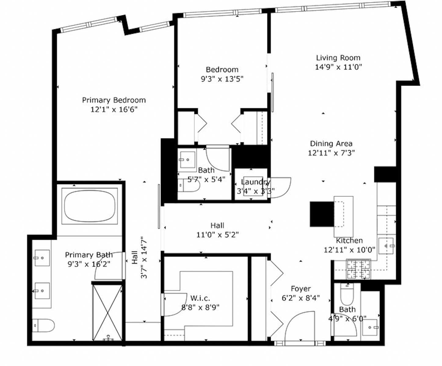 Floorplan for 40 Broad Street, PH-1F