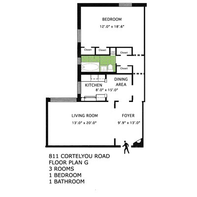 Floorplan for 811 Cortelyou Road, 3G