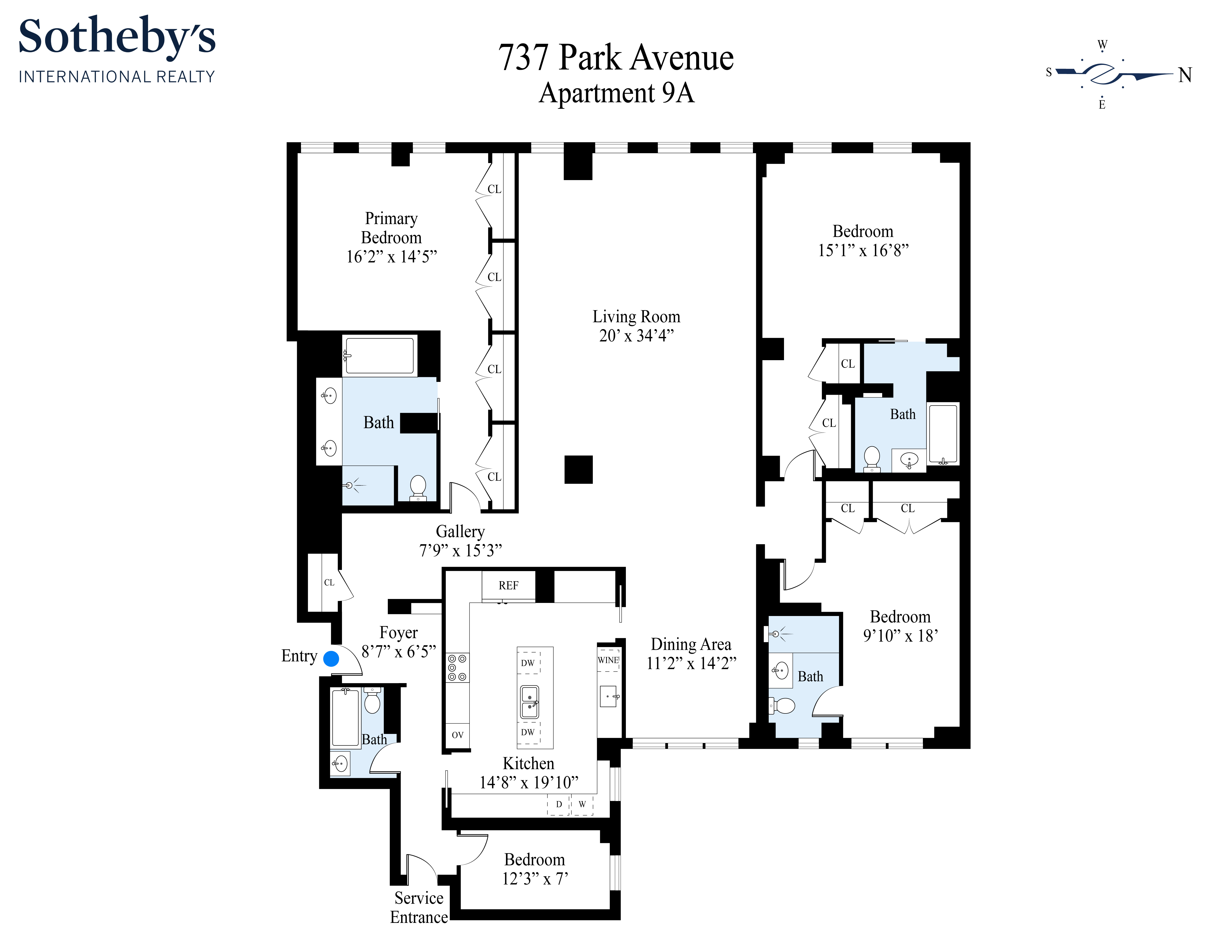 Floorplan for 737 Park Avenue, 9A