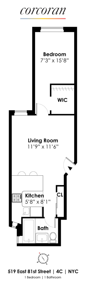 Floorplan for 521 East 81st Street, 4C