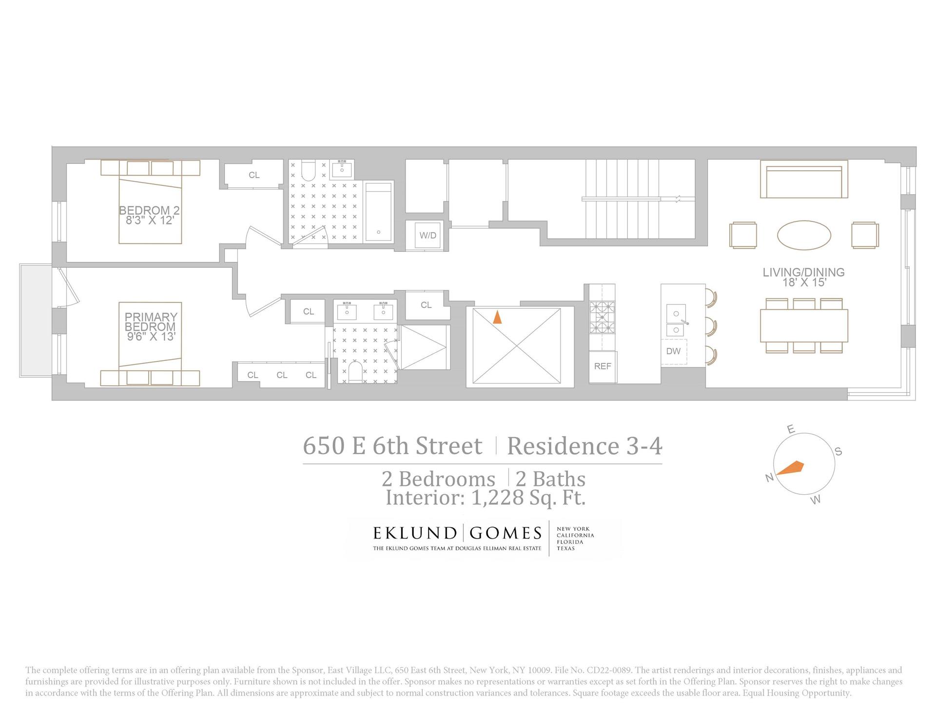 Floorplan for 650 East 6th Street, 3