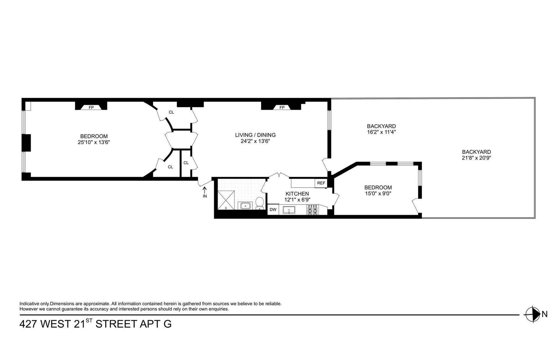 Floorplan for 427 West 21st Street, GARDEN