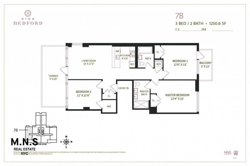 Floorplan for 2100 Bedford Avenue, 7-B