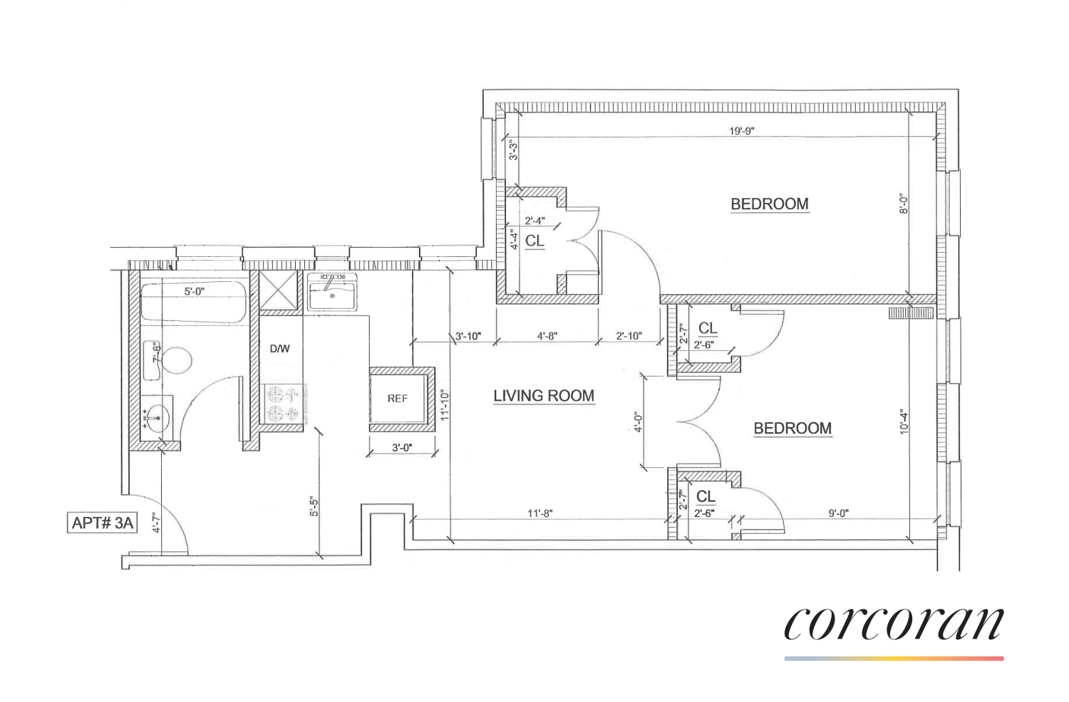 Floorplan for 3161 Broadway, 3A