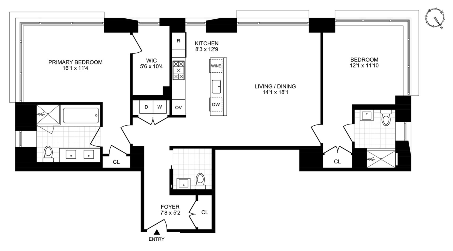 Floorplan for 301 East 50th Street, 8A