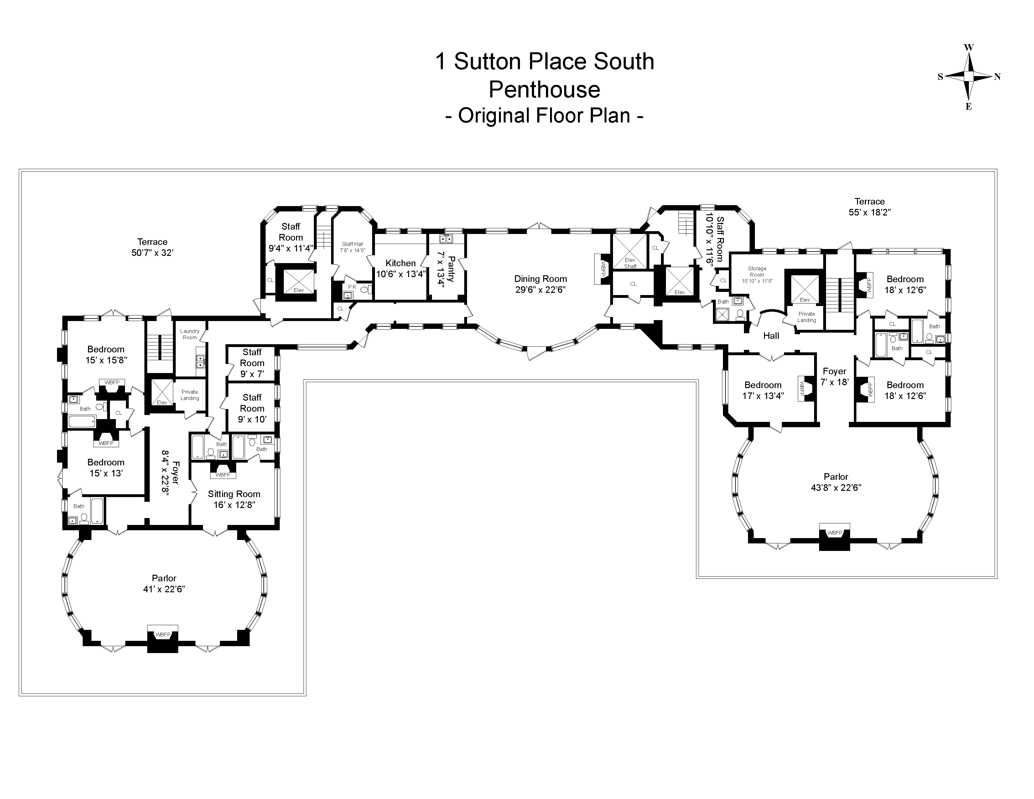 Floorplan for 1 Sutton Place, PH