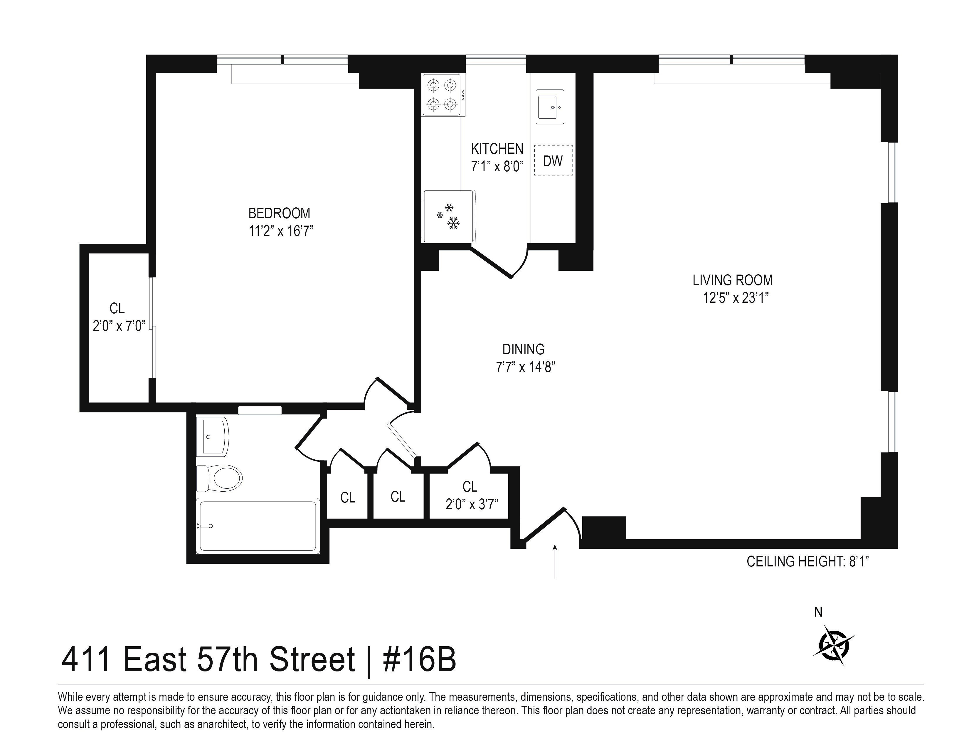 Floorplan for 411 East 57th Street, 16B