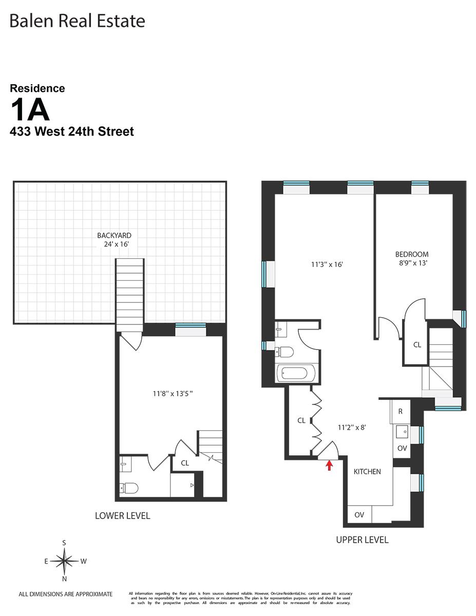 Floorplan for 433 West 24th Street, 1-A