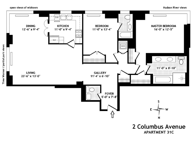 Floorplan for 2 Columbus Avenue, 31C