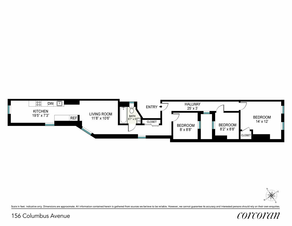 Floorplan for 156 Columbus Avenue, 5S
