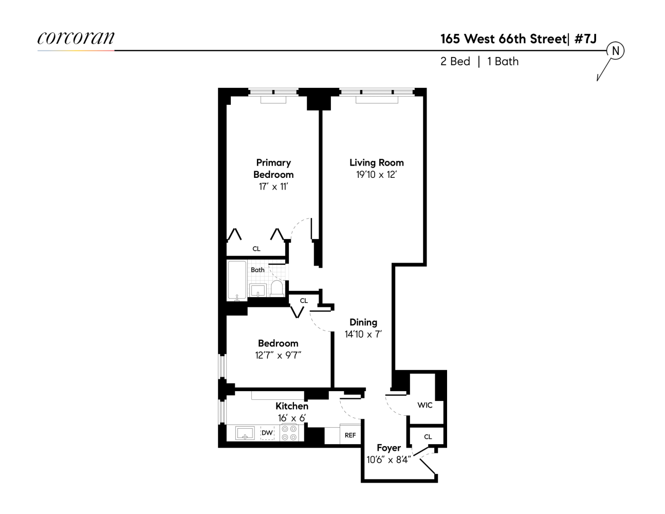 Floorplan for 165 West 66th Street, 7J