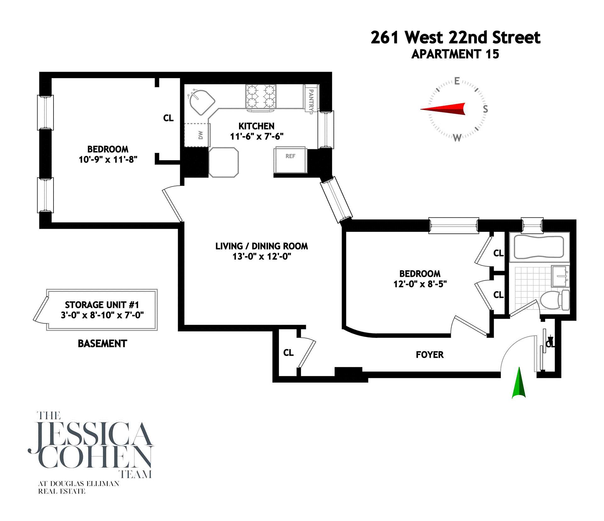 Floorplan for 261 West 22nd Street, 15
