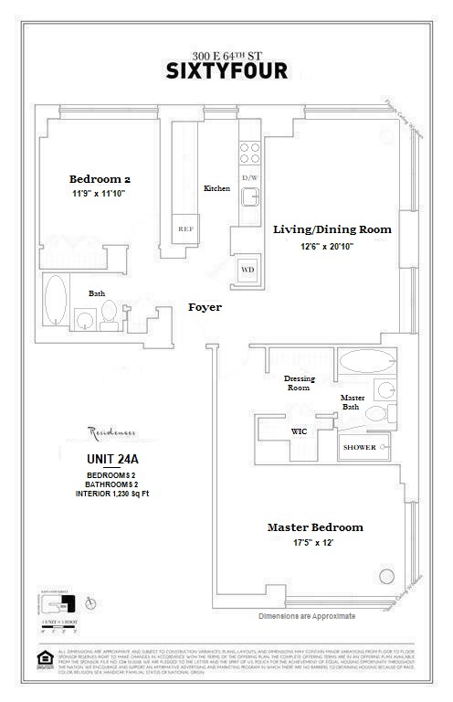 Floorplan for 300 East 64th Street, 24A