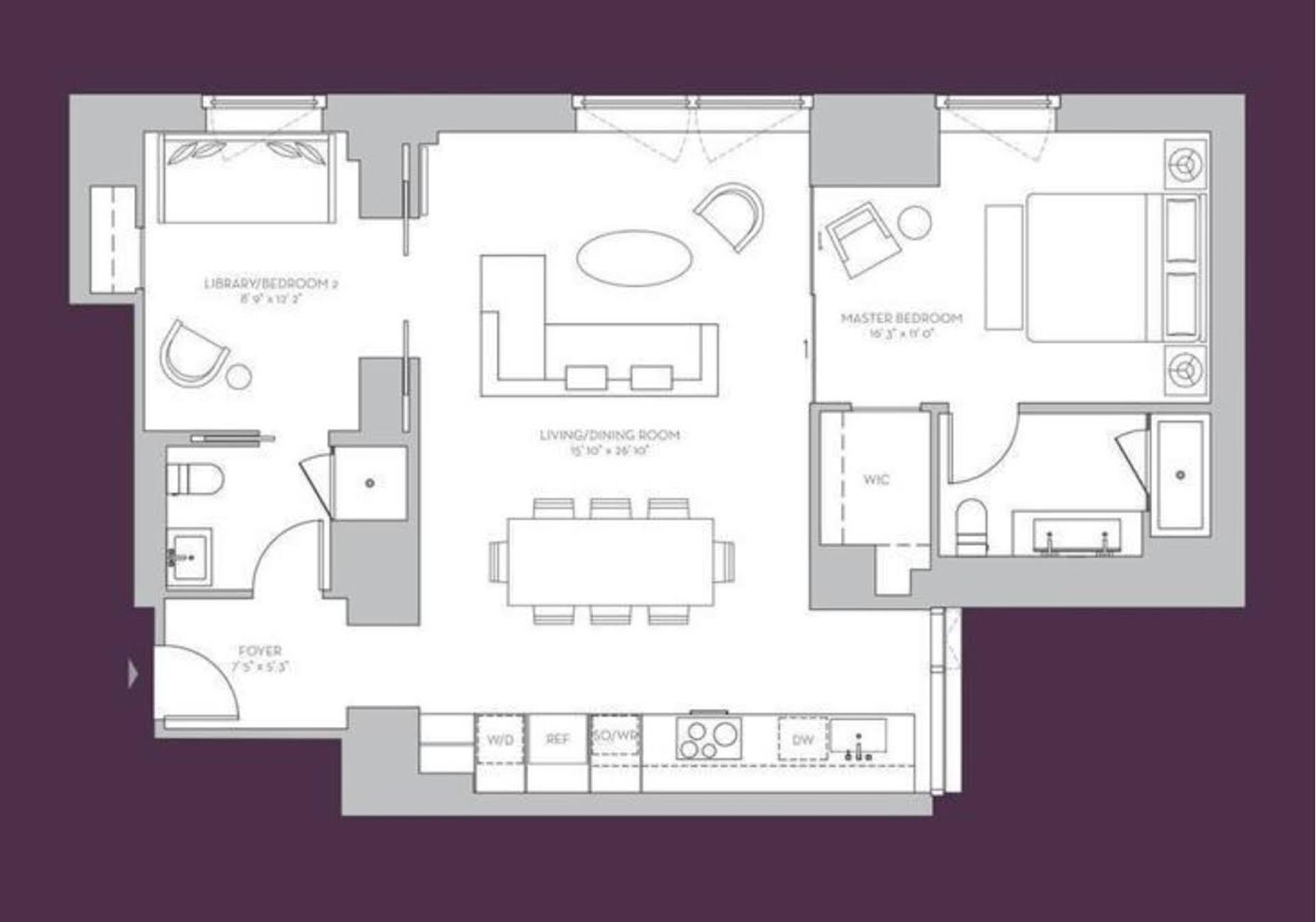 Floorplan for 135 West 52nd Street, 24D