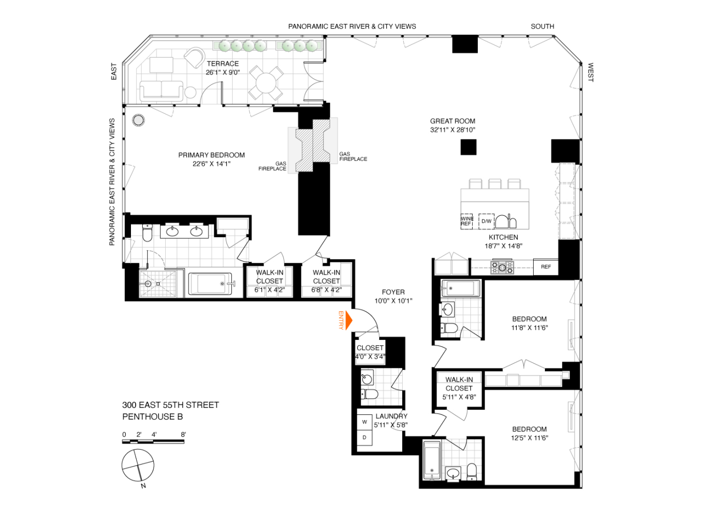 Floorplan for 300 East 55th Street, PHB