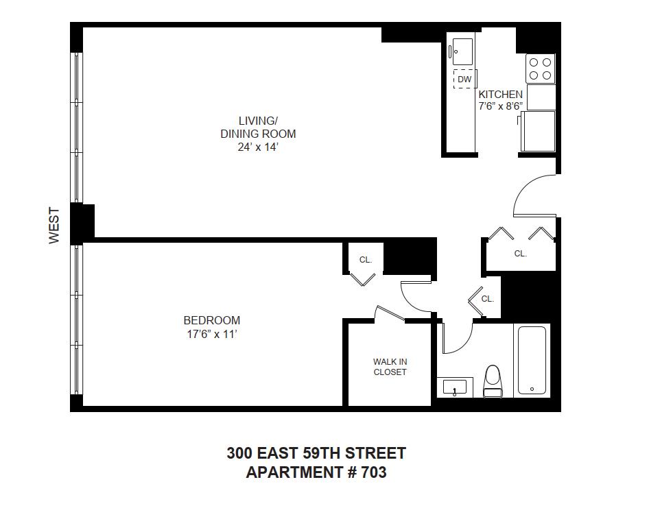 Floorplan for 300 East 59th Street, 703