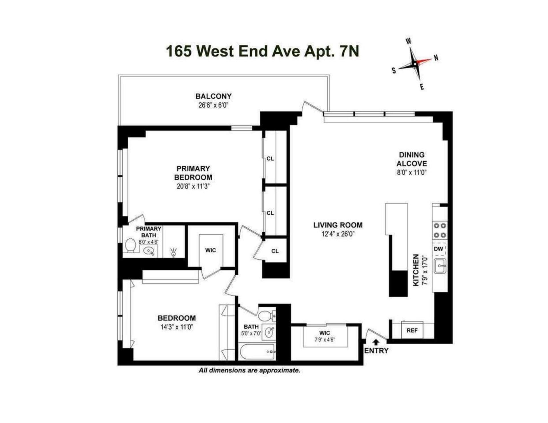 Floorplan for 165 West End Avenue, 7N