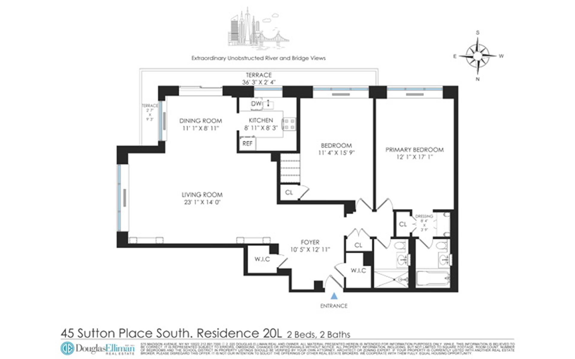 Floorplan for 45 Sutton Place, 20L