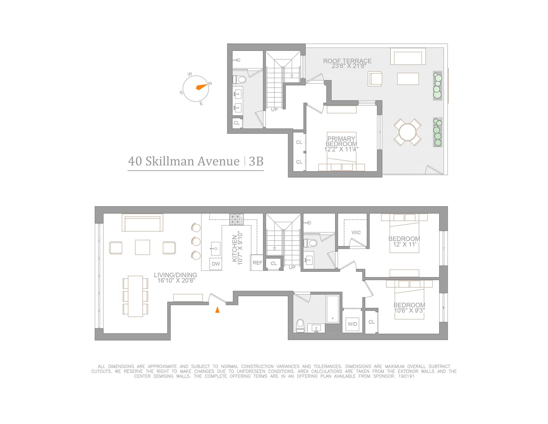 Floorplan for 40 Skillman Avenue, 3B