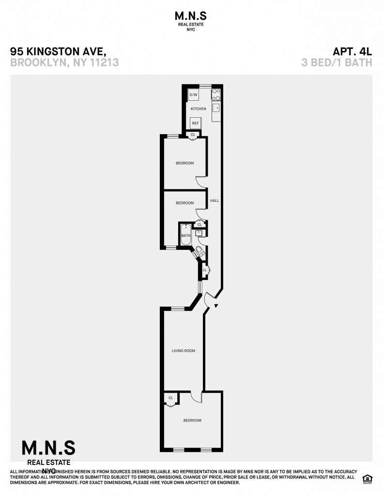 Floorplan for 95 Kingston Avenue, 4-L