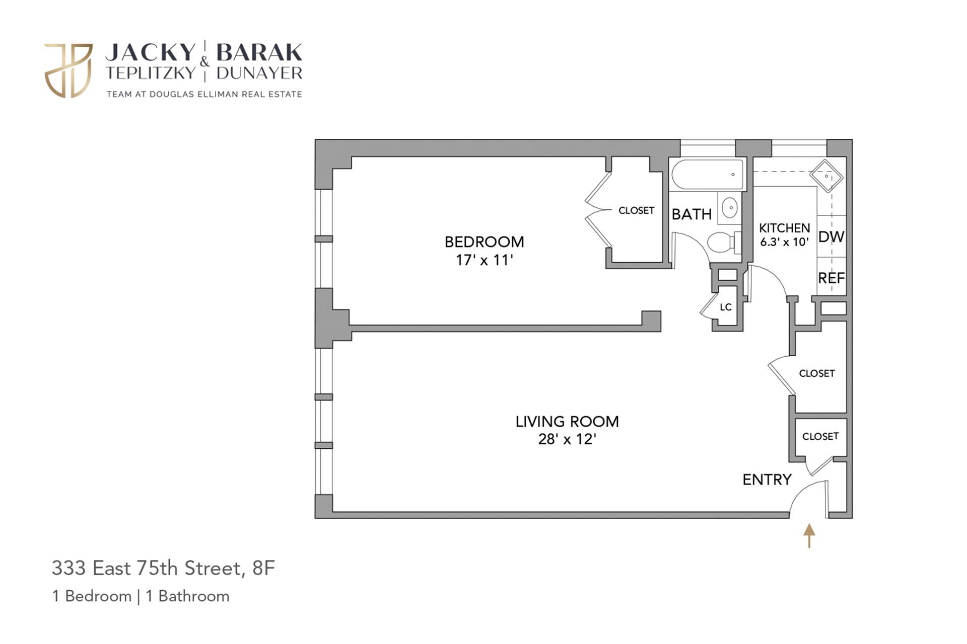 Floorplan for 333 East 75th Street, 8F