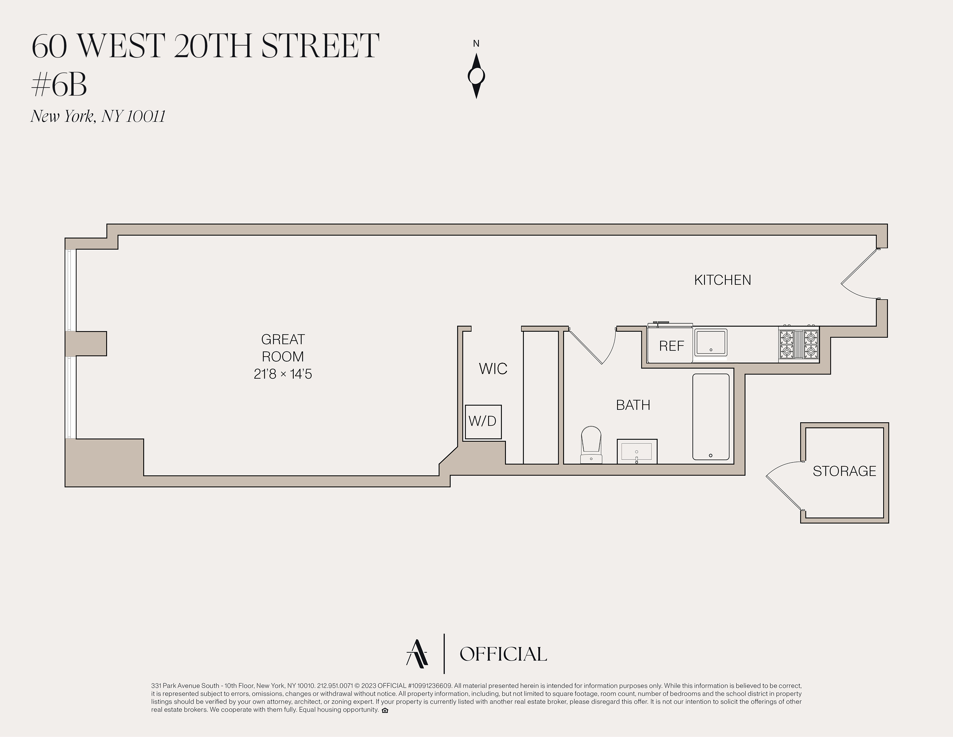 Floorplan for 60 West 20th Street, 6B