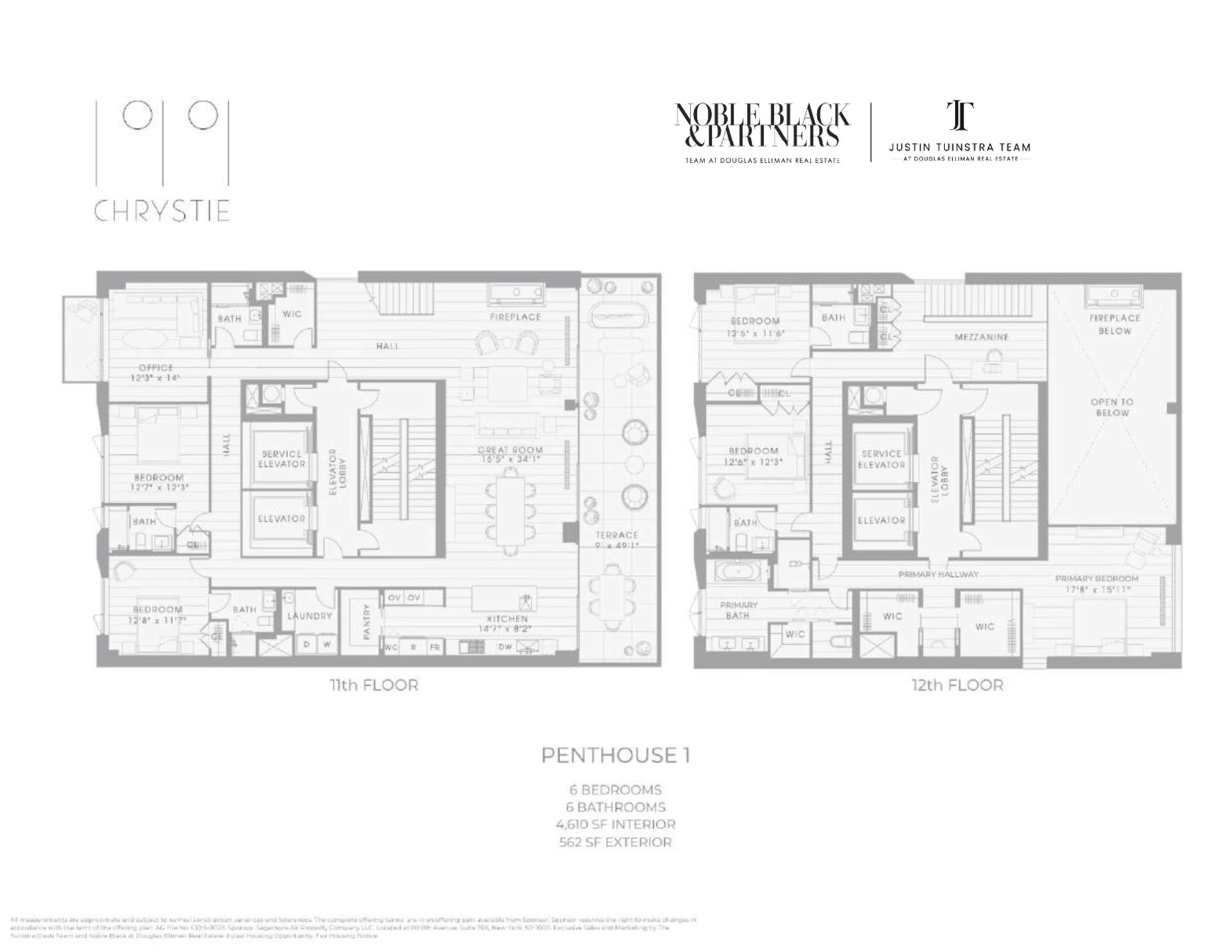 Floorplan for 199 Chrystie Street, PH1